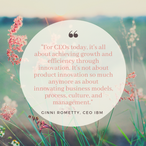 For CEOs today, it's all about achieving growth and efficiency through innovation. It's not about product innovation so much anymore as about innovating business models, process, culture and management.